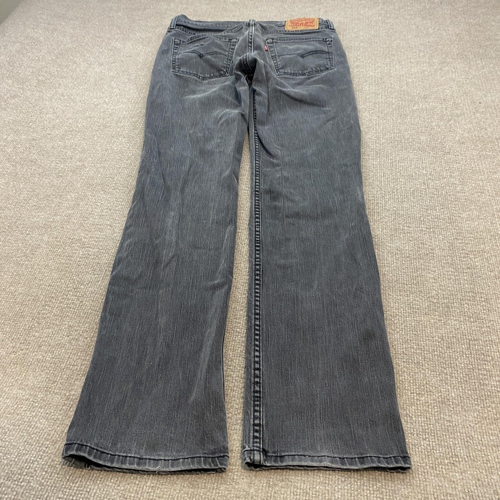 Levis 514 Jeans Mens 32x34 Gray Charcoal Wash Straight Distressed Denim Pants